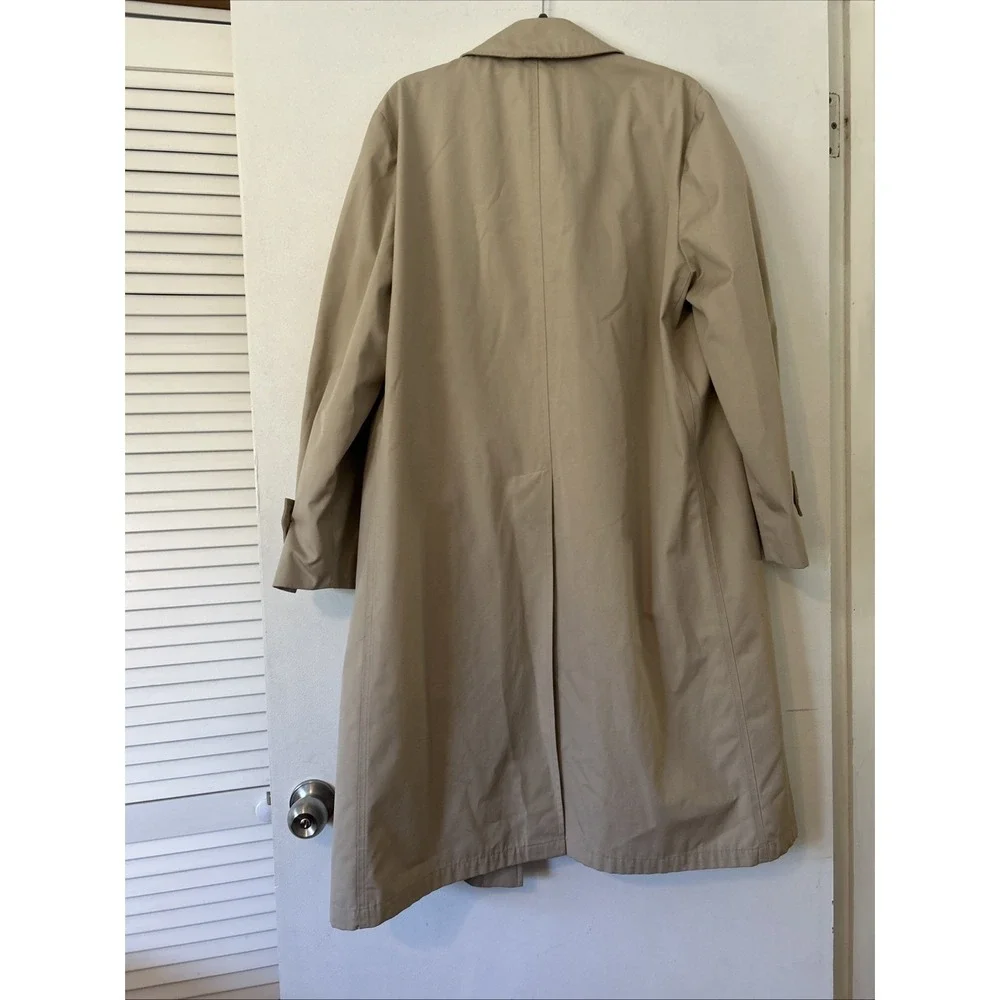 Vintage Tan Trench Coat Mens 40 Reg Beige Button Front Overcoat Mac Jacket